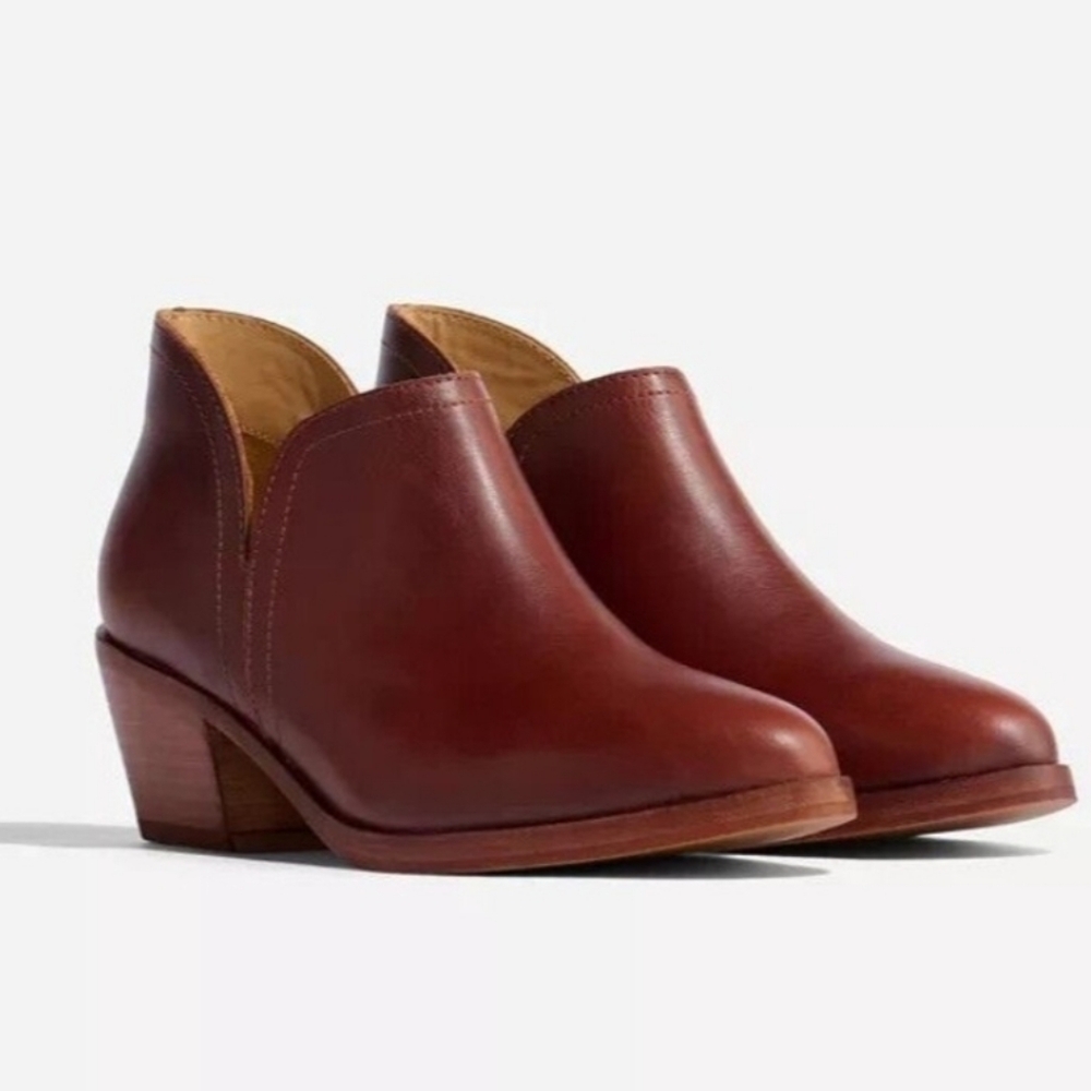 New Nisolo Mia Everyday Ankle Bootie Boot Brandy Leather Retail $228